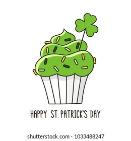 St Patrick's day cupcake. It can be used for card, sticker, patch, phone case, poster, t-shirt, mug etc.