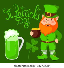 St. Patrick's day. Cute Cartoon poster.