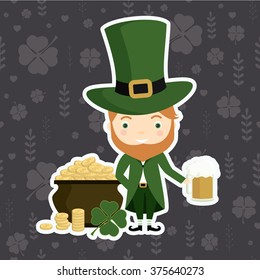 St. Patrick's Day. Cute Leprechaun. Vector illustration