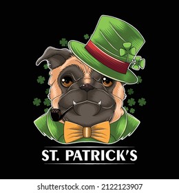 St. Patrick's Day cute Pug themed