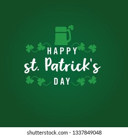 st Patrick's day design with clover (Use for stickers, t-shirt typography,logos and design elements) - Vektor