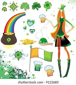 St. Patrick's Day - design elements, icons and illustrations. To see similar design elements,  please VISIT MY GALLERY.