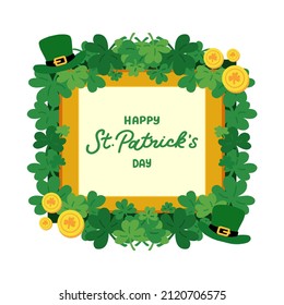 St Patrick's Day Design Four Leaf Clover Illustration