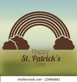 St patricks day design over blur background, vector illustration