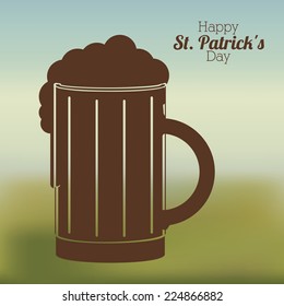 St patricks day design over blur background, vector illustration