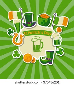 St Patrick's day design poster, vector illustration.