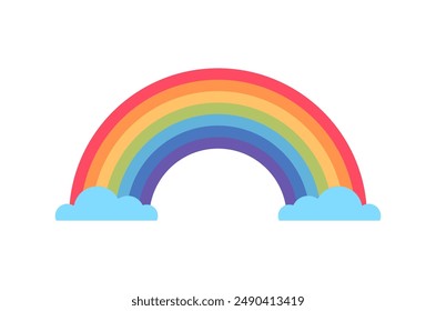 St. Patrick's Day design with rainbow and clouds. Vector illustration perfect for children's holiday decoration in a fun cartoon style on an isolated background.