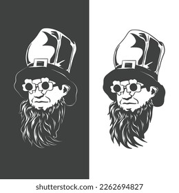 St Patricks Day design vector, Happy man in traditional Irish costume, Leprechaun character 001