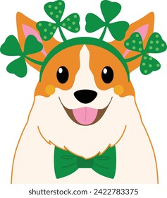 St. Patrick's Day dog art,
Irish dog illustration,
Lucky dog artwork,
Dog in St. Paddy's costume