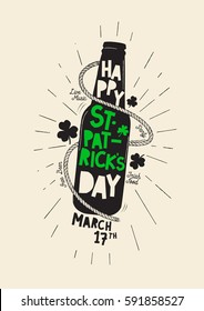 St Patrick's Day in doodle style template. Vector/illustration.