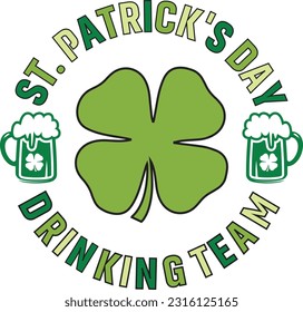 St Patrick's day drinking team t-shirt design.