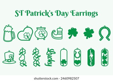 St Patrick's Day Earring Cut File