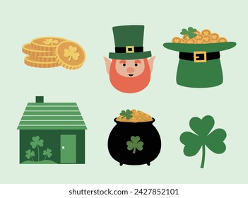 St. patrick's day element collection in flat design