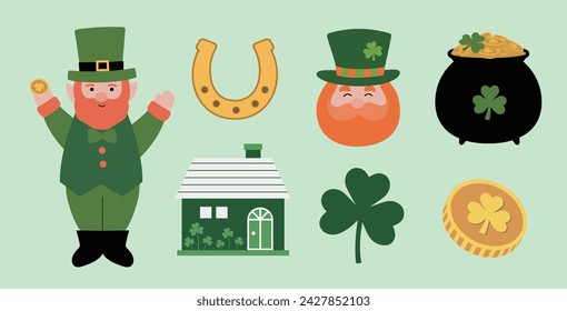 St. patrick's day element collection in flat design