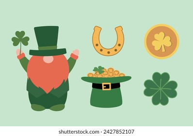 St. patrick's day element collection in flat design