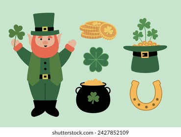 St. patrick's day element collection in flat design