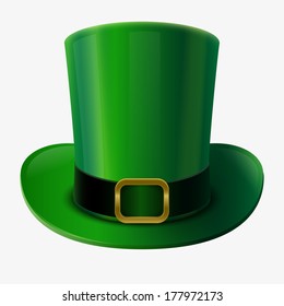 St Patrick's Day element. Green leprechaun hat vector illustration