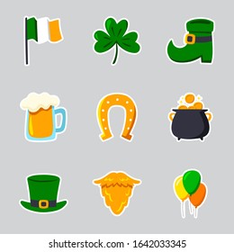 St patrick's day elements. Hand drawn st patrick's day collection. 