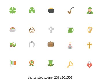 St. Patrick's Day Elements icon set. vector illustration
