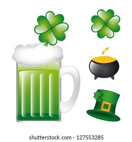 st patricks day elements isolated over white background. vector