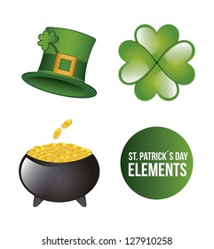 st patricks day elements isolated over white background. vector