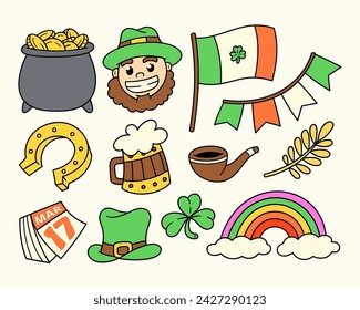 St Patrick's Day Elements Vector Set