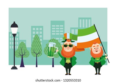 St patricks day elf cartoon