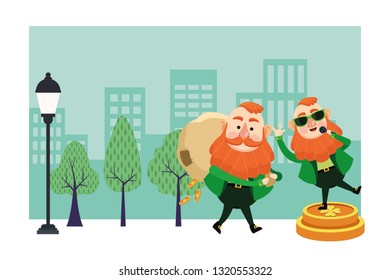 St patricks day elves cartoons