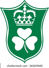 St. Patrick's Day emblem with shamrock and crown