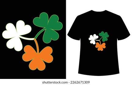 St. Patrick's Day Emblems leaf clover Vector illustration ,This design is perfect for t-shirts, posters, cards, mugs, stickers, hat, and merchandise.