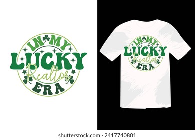 Diseño de camisetas EPS en el Día de San Patricio, diseño de camisetas en el Día de San Patricio, diseño divertido de letras inspiracionales en el Día de San Patricio para afiches