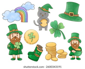 **"St. Patrick's Day essentials – lucky charms, gold, clovers, and festive treasures!"** 🍀✨