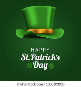 St. Patrick's day event banner template with 3D illustration of green hat