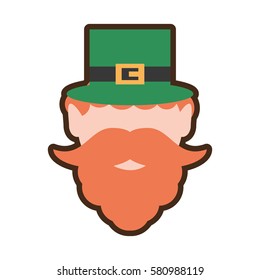 st patricks day face leprechaun traditional vector illustration eps 10