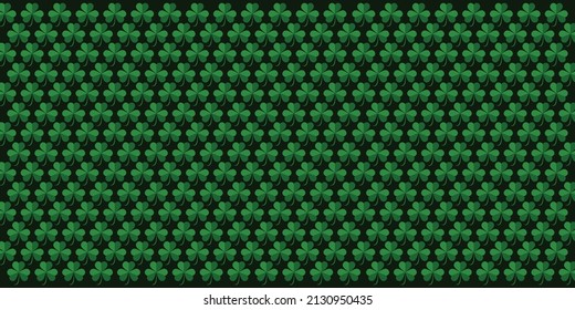 St patricks day festive clover leaf pattern background vector illustration template