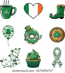 St. Patricks Day festive design elements vector set 