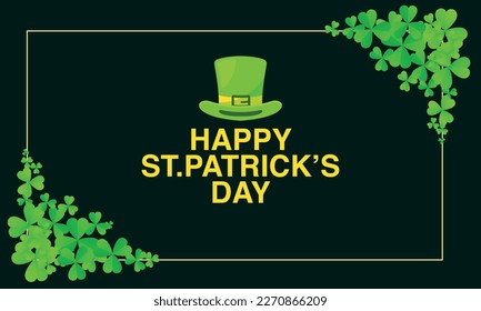 Día de San Patricio, diseño del día de San Patricio festivo como pancarta, afiche, tarjeta postal, volante, promoción, diseño de la tarjeta del Día de San Patricio, marco