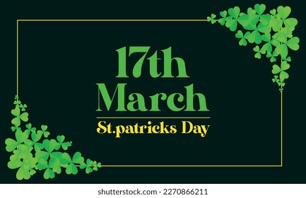St. Patrick's Day, Festive saint Patrick day design as banner, poster, card, postcard, flyer, promotion, Saint Patrick's Day Card Design, Frame