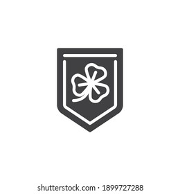 St. Patrick's Day Flag with Clover vector icon. filled flat sign for mobile concept and web design. Shamrock flag glyph icon. Symbol, logo illustration. Vector graphics