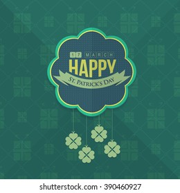 St. Patricks Day Flat Background, Greeting Card Design