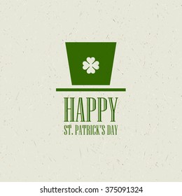 St. Patricks Day flat card design. Vector illustration EPS10