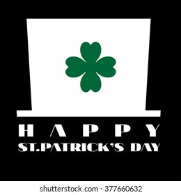 St. Patricks Day flat card design. Vector illustration.Patrick day simbol