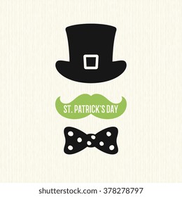 St. Patricks Day flat card design. Patrick day symbol. Vector illustration.