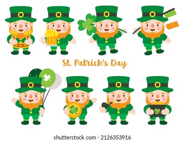  St. Patrick's Day Flat Clipart, illustration