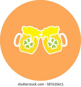 St Patrick's day flat icon, beer mug vector illustration