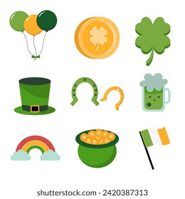 St. Patrick's Day flat icons. Vector illustration