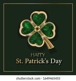 St. Patrick's Day flyer, brochure, holiday invitation, corporate celebration. shamrock, background. Vector illustration.