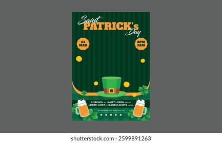 St Patricks Day Flyer. St. Patrick's Day set of flyers brochures, invitation to a holiday, corporate holiday