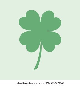 St. Patrick's Day four leaf clover, shamrock, Irish symbol vector.