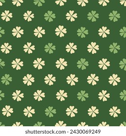 St Patricks Day Four Leaf Clover Element Pattern